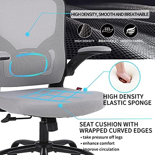 Cadeira de mesa de escritório ergonômico Flysky Cadeira de computador de malha respirável, cadeira de tarefa de suporte lombar