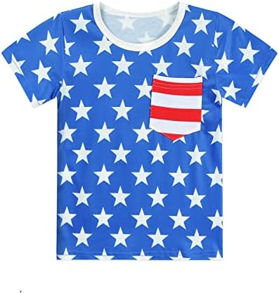 Crianças de criança 4 de julho T Camisetas American Flag Tees Kids Independence Dia