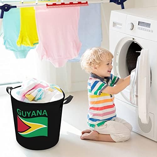 Bandeira de lavanderia da Guiana Cesto de armazenamento dobrável Bin cestas de roupas de bolsa para dormitório doméstico