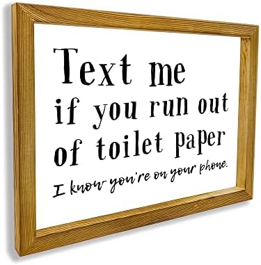 Maoerzai me mande uma mensagem se você ficar sem sinal de papel higiênico, placas engraçadas de decoração do banheiro da fazenda, moldura rústica de casa de lavanderia moderna de lavanderia decoração de parede.