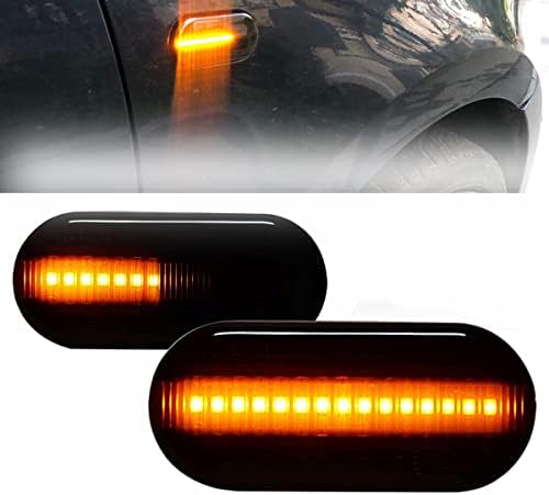 CSSLYZL Smoked LED marcador lateral seqüencial Turn Signal Light Blinker Compatível com VW Jetta Mk4 Golf4 GTI R32 Passat B5 Lupo Polo