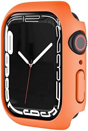 LeisureBands All-Around Anti-Fall Screen Protector Caso PC Case compatível com Apple Watch Series 7 41mm 45mm, casos de cobertura de proteção protetora, acessórios de smartwatch, laranja, 41mm