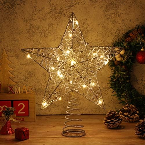 Nuobesty Christmas Tree Star Topper, Tree Topper Star Decoração de Natal, Topper de árvore de Natal brilhante para decoração