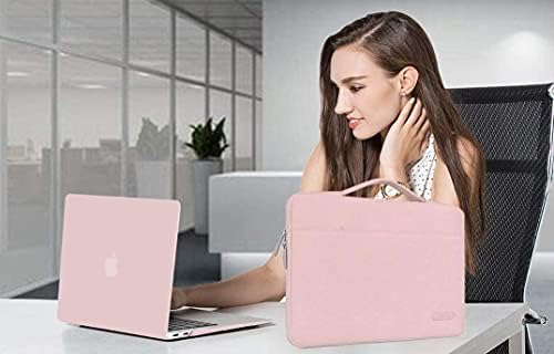 Mosis compatível com caixa de 13 polegadas de ar de 13 polegadas, capa de casca dura de plástico e capa de manga e capa do teclado e capa da webcam e protetor de tela, rosa quartzo
