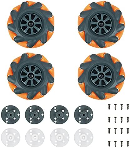 Roda mecânica, roda omni-direcional de 65 mm de alta dureza roda de plástico, roda laranja componentes de carros de robô