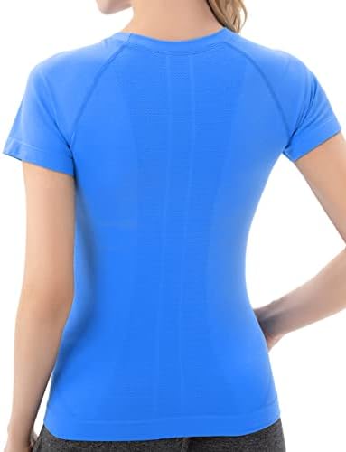 Camisas de treino Mathcat para mulheres, tops para mulheres de manga curta, camisetas atléticas de ioga sem costura, camisas de ginástica respiráveis
