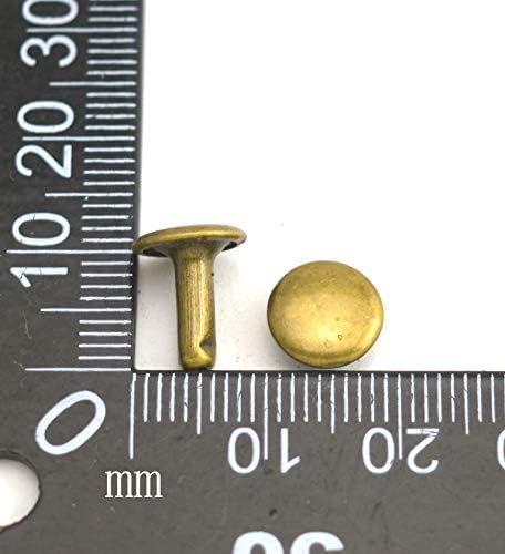 Wuuycoky bronze bronze tampa dupla fruta de couro tubular pregos de metal tampa 10 mm e pacote de 8 mm de 200 conjuntos