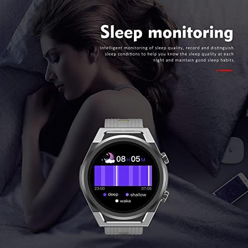 Relógio inteligente para homens, tela extra grande de 1,6 polegadas 60 dias em espera toque redondo IP67 Relógio à prova d'água com freqüência cardíaca Monitor de sono Bluetooth Mensagem de mensagem esportes para Android iOS