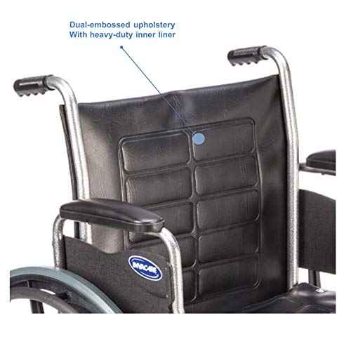 Invacare Tracer EX2 Cadeira de rodas para adultos dobramento padrão de 18 polegadas para pés e braços cheios
