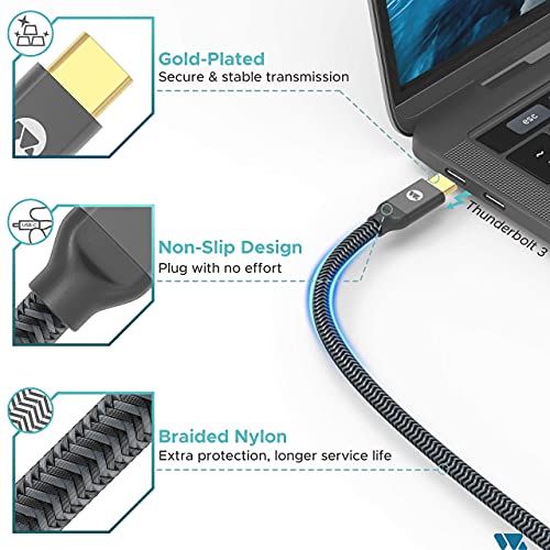 Warrky USB C para exibir cabo + USB C para HDMI Cable Bundle