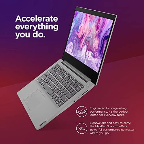 Lenovo 2023 Laptop Ideapad 3i mais recente, tela FHD de 14 polegadas, processador Intel Core i3-1115G4, RAM de 12 GB, 256 GB SSD, Intel