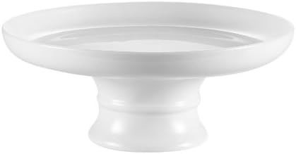 CAC China Porcelana Redonda Coupe Coupe Plate com Stand, 10 por 3 polegadas, Super White, caixa de 6