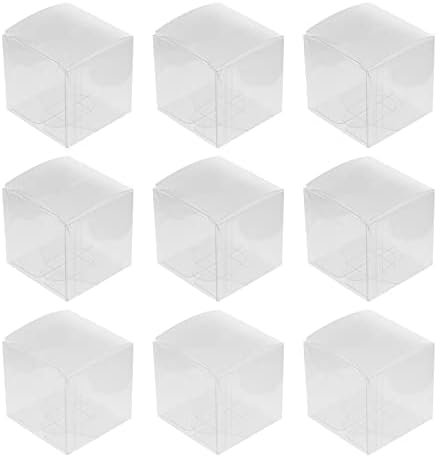 50 PCS Caixa de embalagem de PVC de plástico transparente - 5x5x5cm/1,97 x 1,97 x 1,97 Candy transparente de maçã para casamentos de presente de festa