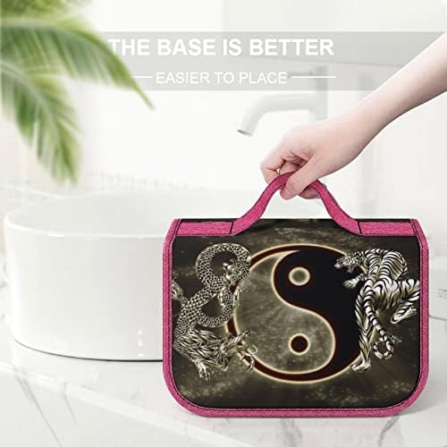 Yin Yang Dragons Bolsa de higiene pessoal pendurada Bolsa de maquiagem de viagem à prova d'água bolsa cosmética