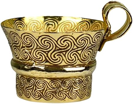 Ancient Greek Micenaean Cup Gold Plated Copper Museum Replica 1600 a.C.