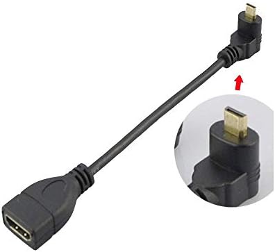 Seadream Angulado Micro HDMI para Adaptador HDMI, 2pack 6 15cm 90 graus Up Angulado Micro HDMI Male para HDMI Conector de adaptador