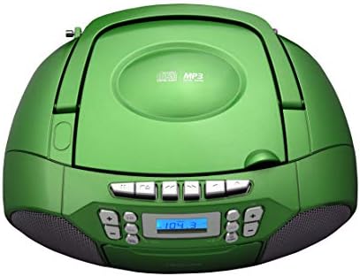 Toshiba ty-ckm39 portátil mp3 cd cassete boombox com estéreo AM/FM e Aux entrada metálica verde