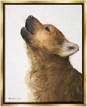 Stuell Industries uivando o retrato de cães marrons Pintura de detalhes intrincados, design de George Dyachenko