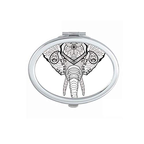 Dentes longos elefantes gráfego animal esboço espelhado portátil maquiagem manual de mão dupla lateral óculos