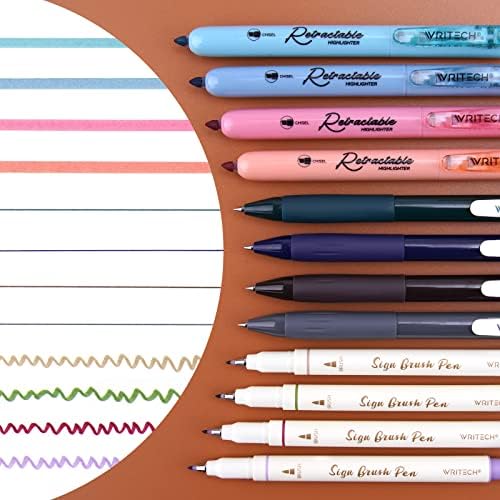 Conjunto de canetas de canetas de rollerball de tinta líquida WRITECH
