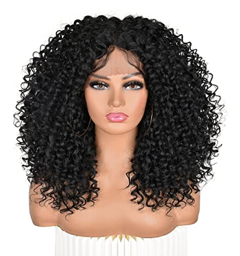 Annivia Curly Lace Front Wigs Para mulheres negras, peruca frontal de renda curta curta pré -arrancada com Habyhair, com aparência