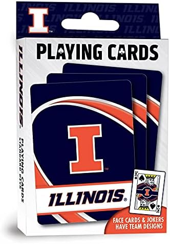Games familiares de obras -primas - NCAA Illinois lutando contra as cartas de jogo Illini - Oficialmente licenciado Deck de cartas para adultos, crianças e família