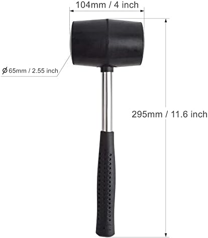 Utoolmart 20 onças martelo martelo de borracha de 65 mm de diâmetro com ferramenta de alça revestida com pvc anti-deslizamento