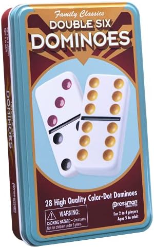 Pressman Double 6 Dominoes coloridos