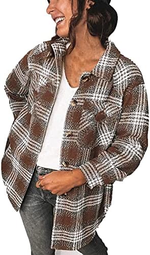 Minge manga longa Jaqueta de férias de férias túnica simples tweed tweed jaqueta de lapela solta casaco de peito