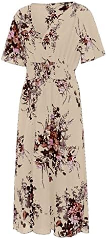 Vestido de verão para mulheres 2023 plus size ladies damas floral decote em Vido casual de decote em V Floral 1