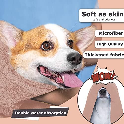 Toalhas de cachorro USgoo para secar cães secando toalha de cachorro Toalha de toalha super absorvente secagem rápida microfibra toalha de estimação para cães, gatos bege