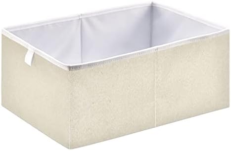 Cataku bege cubo de armazenamento para organização, caixas de armazenamento de armazenamento de tecido retangular para organizador de cubos cestas de armazenamento dobrável para prateleiras