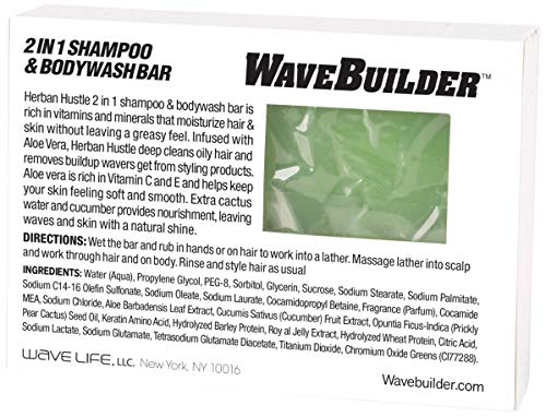 Wavebuilder Herban Hustle Aloe Cactus Water Water Cucumber 2 em 1 Shampoo e Bodywash Bar