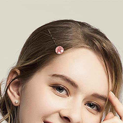 4 PCs Vintage Bronze Hair Bobby Pins para clipes de cabelo para meninas, barretas de cabelo para mulheres meninas, Carnation Pink Petal Pattern