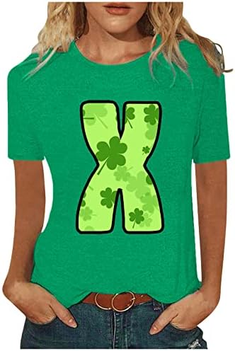 Camisa do dia de St.Patrick para mulheres blusas shamrock o pescoço camisas soltas tshirts