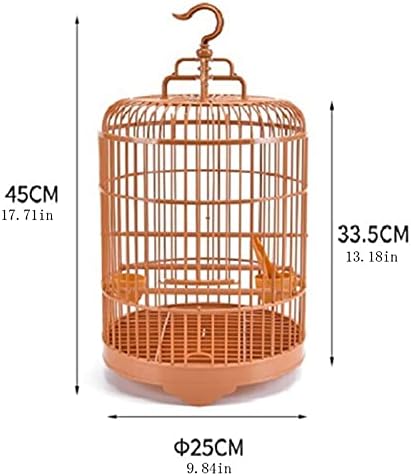 Flight Bird Cage Kit Bird Cage Round Bird Cage com alimentador de alimentação Full Plastic Bird House Cage Bird Transportador para pequenas aves ventilação pode ser destacada gaiolas de vôo de pássaro de estimação