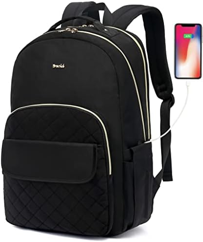 Mochila de laptop Breold para mulheres Backpacks de negócios de viagens 15,6 polegadas, bolsa escolar da faculdade para meninas Backpack Daypack TSA Friendly for School, preto