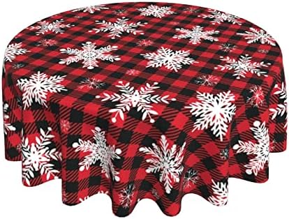 Toleta de mesa de floco de neve de natal de Kawoe 60 polegadas, pano de pano de mesa vermelha de floco de neve, toalha de