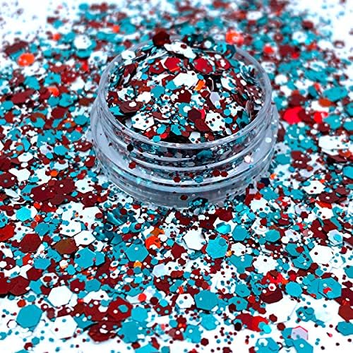 Freedom Mix Glitter, 4 de julho, brilho para unhas, glitter para copos, formas de brilho para copos, confete da forma de
