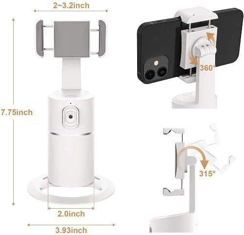 Stand e montagem de ondas de caixa compatíveis com Apple iPhone 14 Plus - PivotTrack360 Selfie Stand, rastreamento facial Montagem do suporte para Apple iPhone 14 Plus - Winter White