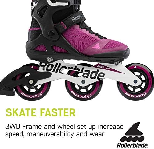 Rollerblade Macroblade 100 3WD Womens Adult Fitness em linha skate, violeta e preto, performance em linha patins