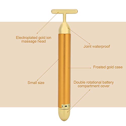 Rolo de massageador de rosto, 24k Gold Face Massage Stick Electric Face Lifting Firming Slimming Massage Tool para o machado de