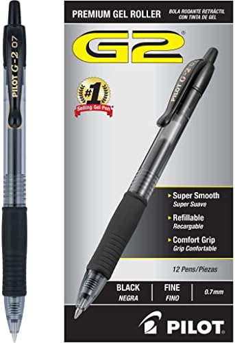 Piloto Precise V5 Stick Boll Ball Stick Pens e G2 Recarregável e recolável Rolamento de canetas de gel de bola, ponto fino, tinta