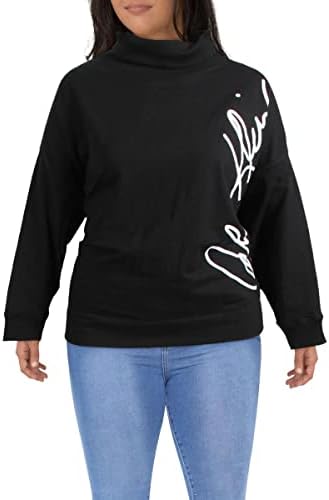 Calvin Klein Womens Plus Cowl Neck Logo Sweatshirt