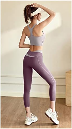 Mbera feminino de ioga usa sutiã esportivo acolchoado de 2 peças com altas cintura de fundo sem costura Conjunto de fitness sportswear Sportswear