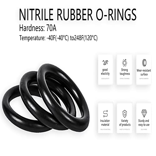 OTHMRO 5PCS Nitrile Rubber O-rings, arame de 3,1 mm DIA 135mm od métrica de vedação NBR arruelas de borracha para vedação