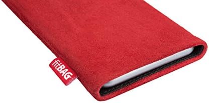 Fitbag Folk Red Sleeve personalizada para o OnePlus 7T | Feito na Alemanha | Tampa fina de bolsa de couro fino com forro de
