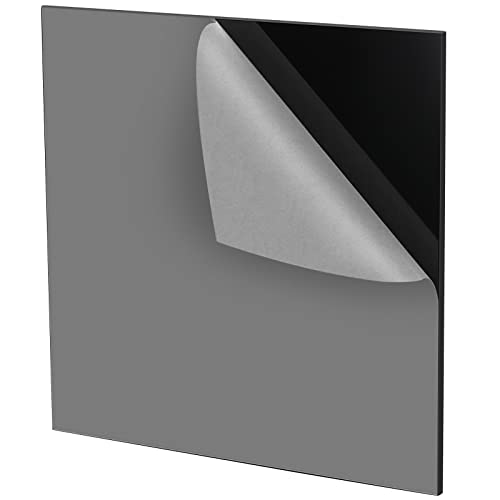 Pacote Sinjeun 4 Pacote 12 x 12 polegadas de acrílico preto, placa de acrílico de acrílico de 1/8 polegada de espessura, painéis de acrílico de acrílico para artesanato, sinais, pintura, fundo fotográfico, suporte de exibição