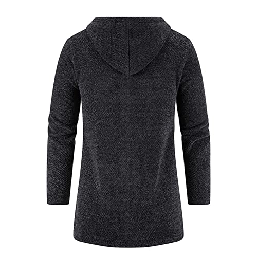 Cardigan com capuz de malha sólida