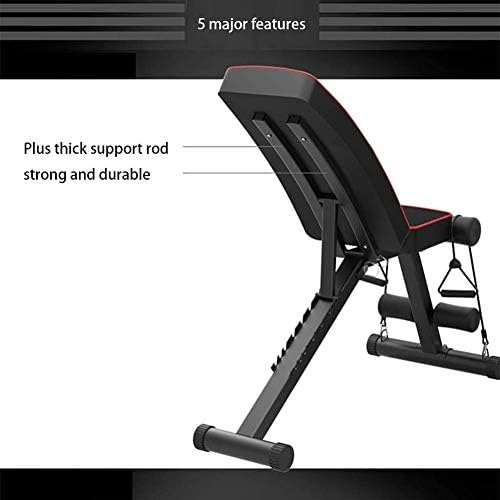 Dulplay Banco de peso ajustável multifuncional, Dumbbell Home Gym Sit Up Bench Fitness Equipment Cadeira de fitness para treino de corpo inteiro preto 115x50x54cm